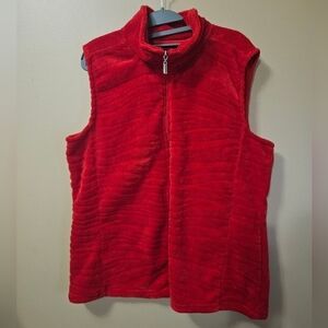 IB Diffusion Red Plush Vest Women's Size XXL Full Zip